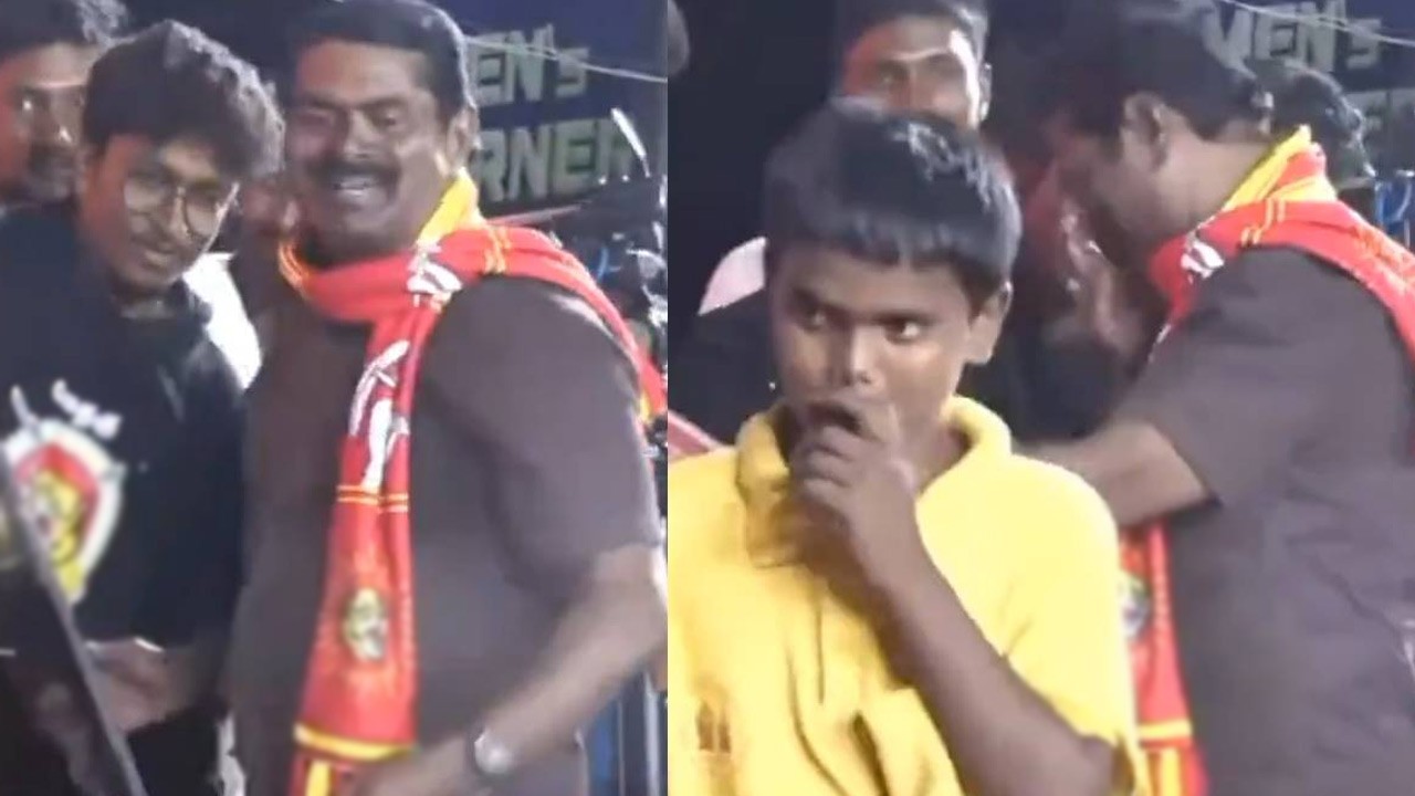 பரப்புரையின் போது சிறுவனுக்கு சீமான் செய்த சம்பவம்